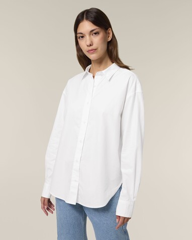 Stella Styler Shirt - Das Relaxed Damen-Popelinehemd - White - S bedrucken, Art.-Nr. STWW973C0011S Stella Styler Shirt - Das Relaxed Damen-Popelinehemd - White - S bedrucken, Art.-Nr. STWW973C0011S