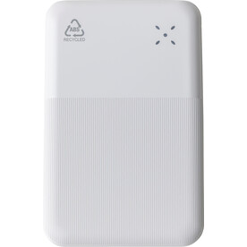 Recycelte ABS-Powerbank Tavi – Weiß bedrucken, Art.-Nr. 002999999_1298468