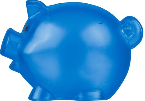 Recyceltes PS-Kunststoff-Sparschwein Vivi – Kobaltblau bedrucken, Art.-Nr. 023999999_1349500