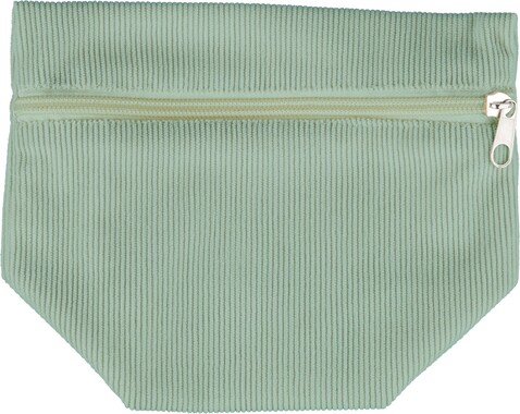 Kosmetiktasche aus Cord mit Reißverschluss Tia – pastellgrün bedrucken, Art.-Nr. 362999999_1349539