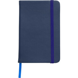 Notizbuch Eva | Recyceltes PU | A5 | Liniert – Blau bedrucken, Art.-Nr. 005999999_1411190
