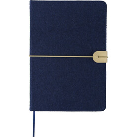 Notizbuch Danio | Recycelter Filz | A5 | Liniert – Blau bedrucken, Art.-Nr. 005999999_1417982