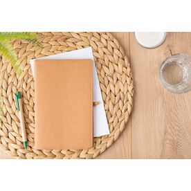 Notizbuch aus gewaschenem Kraftpapier Johanna – Braun bedrucken, Art.-Nr. 011999999_1420998