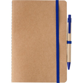 Notizbuch aus recyceltem Karton (A5) Theodore – Kobaltblau bedrucken, Art.-Nr. 023999999_1421005