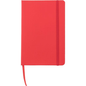 Notizbuch Bradley | Recyceltes PU | A5 | Kariert – Rot bedrucken, Art.-Nr. 008999999_1421037