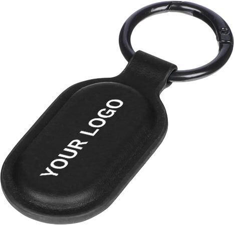 Schlüsselanhänger mit Tracking-Tag Halo – Schwarz bedrucken, Art.-Nr. 001999999_1455412