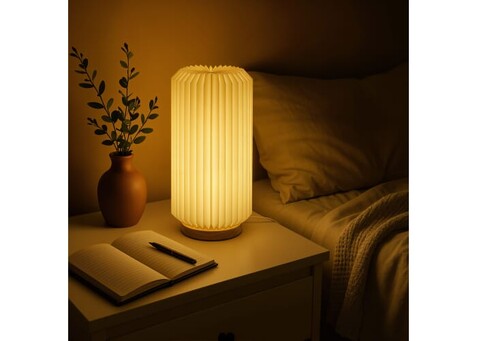 Coollux faltbare Papier-LED-Lampe Aurora Tall auf Holzsockel, 32cm - Natur bedrucken, Art.-Nr. LT40726-N0094 Coollux faltbare Papier-LED-Lampe Aurora Tall auf Holzsockel, 32cm - Natur bedrucken, Art.-Nr. LT40726-N0094