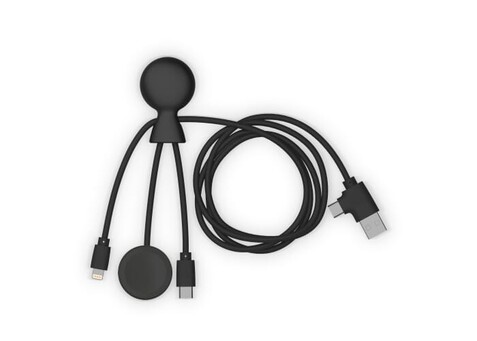 Xoopar Mr. Bio Long Multi-Kabel für Apple/Samsung Watch 1 Meter - Schwarz bedrucken, Art.-Nr. LT41031-N0002