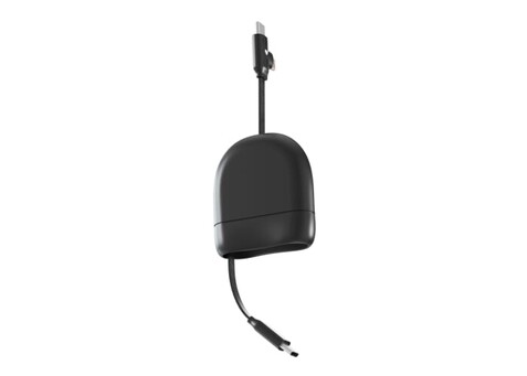 Xoopar ICE-R Einziehbares USB-C- und Lightning-Kabel 60 W 1 Meter - Schwarz bedrucken, Art.-Nr. LT41034-N0002