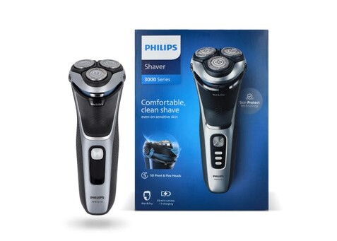 S3341|Philips elektrischer Nass- und Trockenrasierer - Schwarz bedrucken, Art.-Nr. LT42285-N0002