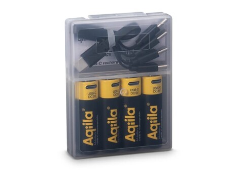 Aqiila wiederaufladbare USB-C-Batterien AA 2000 mAh, 4er-Pack - Schwarz bedrucken, Art.-Nr. LT45209-N0002 Aqiila wiederaufladbare USB-C-Batterien AA 2000 mAh, 4er-Pack - Schwarz bedrucken, Art.-Nr. LT45209-N0002