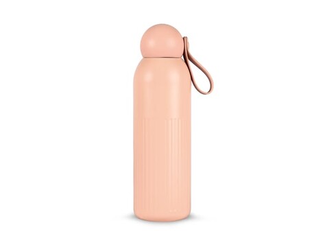 Sagaform Tekla Stahlisolierflasche (recycelt) 500 ml - Pastellrosa bedrucken, Art.-Nr. LT52132-N0079