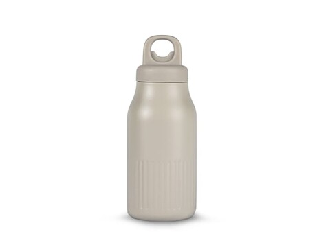 Sagaform Truls Stahlisolierflasche mit praktischem Klickverschluss (recycelt) 500 ml - Beige bedrucken, Art.-Nr. LT52135-N0055
