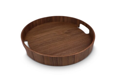 Sagaform Hanna Rundes Tablett 35 cm - Braun bedrucken, Art.-Nr. LT52259-N0051