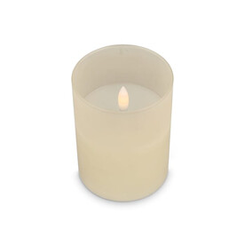 Nyelle Wiederaufladbare LED-Wachskerze im Glas - Beige bedrucken, Art.-Nr. LT57313-N0055