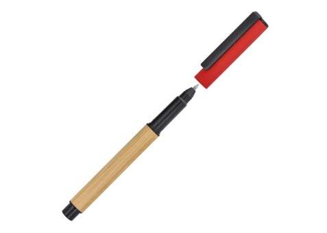 Rollerball Bambus - Dunkelrot bedrucken, Art.-Nr. LT81152-N0020