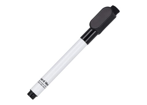 Whiteboard-Marker mit Magnet und Wischer - Schwarz bedrucken, Art.-Nr. LT81271-N0002