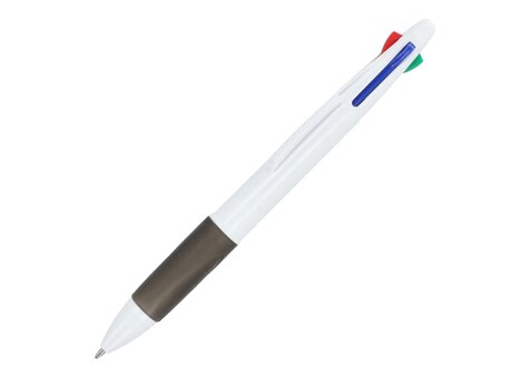 4-Farben-Stift mit Griffzone - Weiss / Schwarz bedrucken, Art.-Nr. LT87854-N0102 4-Farben-Stift mit Griffzone - Weiss / Schwarz bedrucken, Art.-Nr. LT87854-N0102