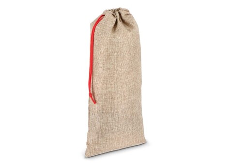 Flaschenetui im Jute-Stil 14 x 34 cm - Natur bedrucken, Art.-Nr. LT90277-N0094