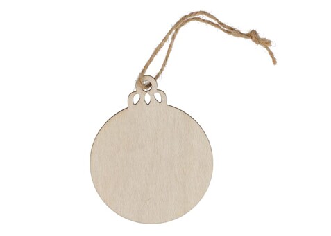 Weihnachtskugel in Form einer Holzkugel - Natur bedrucken, Art.-Nr. LT90280-N0094