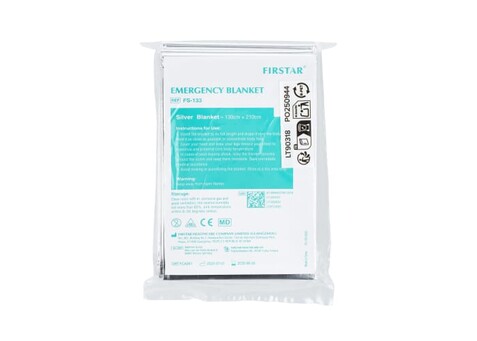 Notfall-Rettungsdecke 130 x 210 cm - Silber bedrucken, Art.-Nr. LT90318-N0005