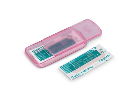 Pflasterbox mit 5 PE-Pflastern (56 × 18 mm) - Rosa bedrucken, Art.-Nr. LT90320-N0076