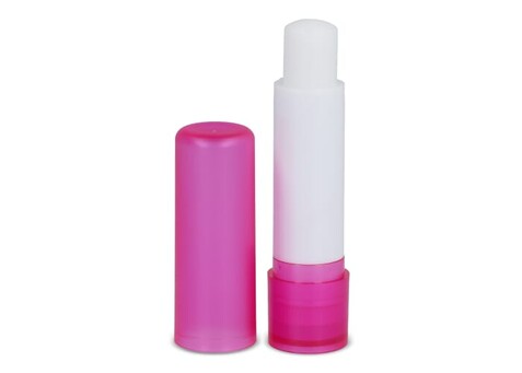 Klassischer Lippenpflegestift aus recycelten Materialien - Ecru / Rosa bedrucken, Art.-Nr. LT90485-N5476