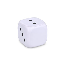 Anti-Stress-Würfel - Weiss bedrucken, Art.-Nr. LT90582-N0001