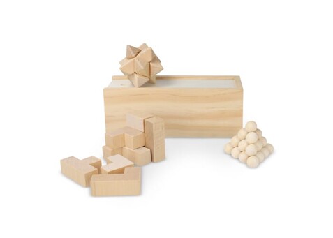 Dieses nachhaltige Set enthält drei spannende Denkspiele: ein Sternenpuzzle, ein Pyramidenpuzzle und ein 3D-Würfelpuzzle, die alle aus FSC-Holz gefertigt sind. Sie sind in einer FSC-Holzbox - Holz / Holz bedrucken, Art.-Nr. LT90757-N9393 Dieses nachhaltige Set enthält drei spannende Denkspiele: ein Sternenpuzzle, ein Pyramidenpuzzle und ein 3D-Würfelpuzzle, die alle aus FSC-Holz gefertigt sind. Sie sind in einer FSC-Holzbox - Holz / Holz bedrucken, Art.-Nr. LT90757-N9393