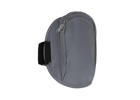 Reflektierendes Sportarmband mit Tasche - Grau bedrucken, Art.-Nr. LT90902-N0061