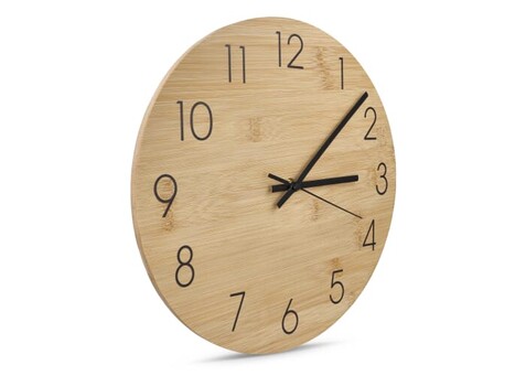Wanduhr Bambus - Natur bedrucken, Art.-Nr. LT91105-N0094 Wanduhr Bambus - Natur bedrucken, Art.-Nr. LT91105-N0094
