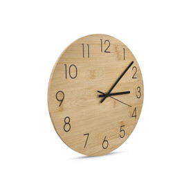 Wanduhr Bambus - Natur bedrucken, Art.-Nr. LT91105-N0094