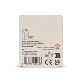 8-teiliges Malset in einer Schachtel aus recyceltem Milchkarton - Ecru bedrucken, Art.-Nr. LT91522-N0054
