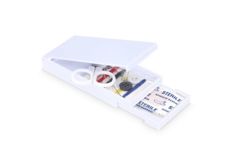 Reise-Näh- und Pflasterset in PP-Box - Weiss bedrucken, Art.-Nr. LT92731-N0001 Reise-Näh- und Pflasterset in PP-Box - Weiss bedrucken, Art.-Nr. LT92731-N0001