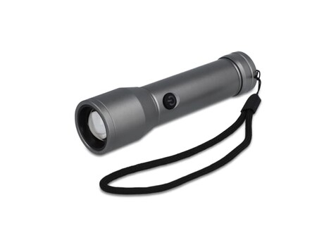 Wiederaufladbare Taschenlampe aus recyceltem Aluminium IPX4 - Silber bedrucken, Art.-Nr. LT93321-N0005