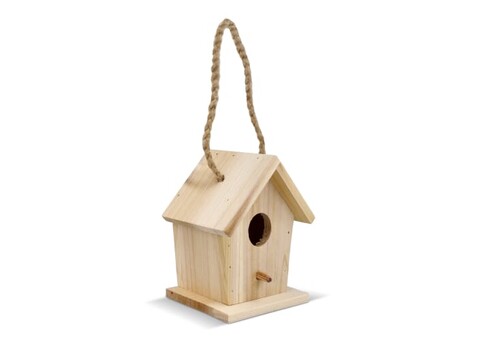 Kleines Vogelhäuschen aus FSC-Holz - Natur bedrucken, Art.-Nr. LT94572-N0094