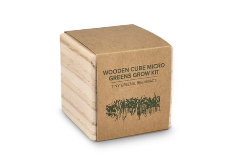 FSC-Holzpflanzgefäß-Set – Microgreens - Natur bedrucken, Art.-Nr. LT94576-N0094