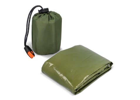 2-in-1-Thermoponcho für Outdoor Notfälle - Dried Green bedrucken, Art.-Nr. LT94581-N0049
