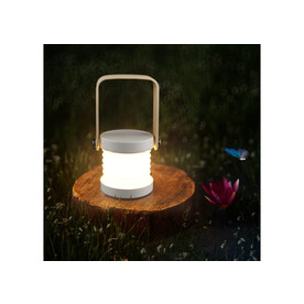Coollux Multifunktions-LED-Lampe mit Bambusgriff - Weiss bedrucken, Art.-Nr. LT40724-N0001