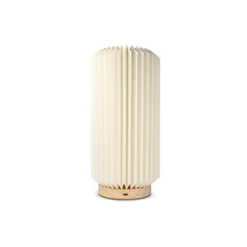Coollux faltbare Papier-LED-Lampe Aurora Tall auf Holzsockel, 32cm - Natur bedrucken, Art.-Nr. LT40726-N0094