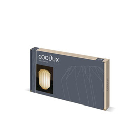 Coollux faltbare Papier-LED-Lampe Eos auf Holzsockel, 25 cm (Briefkastengröße) - Natur bedrucken, Art.-Nr. LT40728-N0094
