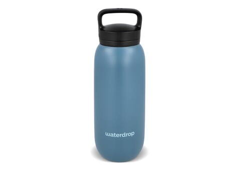 Waterdrop Allround-Thermoflasche mit Trinkaufsatz 600 ml - Graublau bedrucken, Art.-Nr. LT47000-N0065