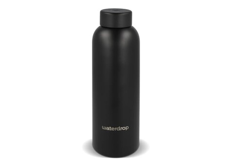 Waterdrop Edelstahlflasche mit Stahldeckel 600 ml - Schwarz bedrucken, Art.-Nr. LT47001-N0002 Waterdrop Edelstahlflasche mit Stahldeckel 600 ml - Schwarz bedrucken, Art.-Nr. LT47001-N0002
