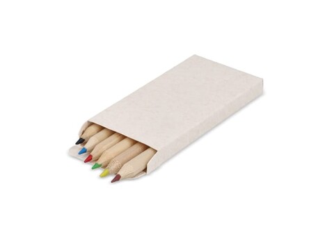 6 Buntstifte in einer Schachtel aus recyceltem Milchkarton - Ecru bedrucken, Art.-Nr. LT91520-N0054 6 Buntstifte in einer Schachtel aus recyceltem Milchkarton - Ecru bedrucken, Art.-Nr. LT91520-N0054