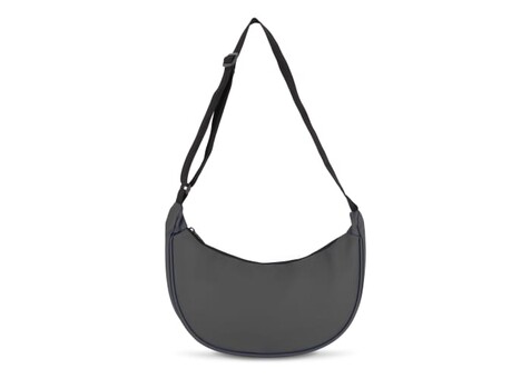 PU-beschichtete R-PET 600D Halbmond-Tragetasche - Grau bedrucken, Art.-Nr. LT95358-N0061