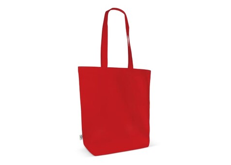 Einkaufstasche Bio-Baumwolle farbig lang 270g/m² 42x12x43 cm - Rot bedrucken, Art.-Nr. LT95379-N0021
