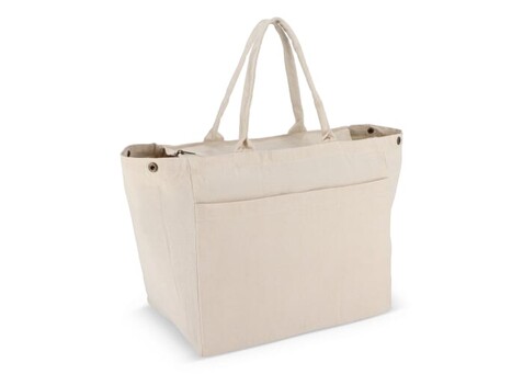Baumwoll-Tragetasche mit Reißverschluss OEKO-TEX® 39 x 24 x 34cm 320g/m² - Ecru bedrucken, Art.-Nr. LT95387-N0054