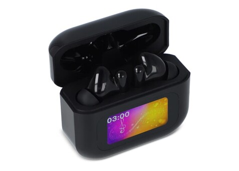 Kabellose ANC-Earbuds mit LCD-Touchscreen-Steuerung - Schwarz bedrucken, Art.-Nr. LT95603-N0002 Kabellose ANC-Earbuds mit LCD-Touchscreen-Steuerung - Schwarz bedrucken, Art.-Nr. LT95603-N0002