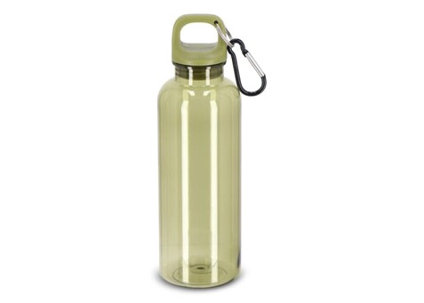 Noa Wasserflasche R-PET 500 ml Transparent - Transparent / Olivgrün bedrucken, Art.-Nr. LT98913-N0443