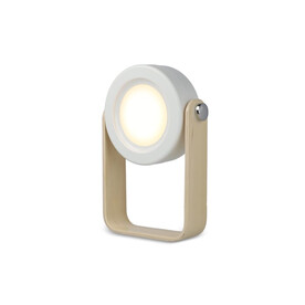 Coollux Multifunktions-LED-Lampe mit Bambusgriff - Weiss bedrucken, Art.-Nr. LT40724-N0001